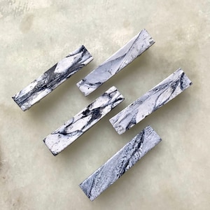 Handmade howlite polymer clay hair clips, hair accessories, polymer clay hair clips, small alligator clips, handmade polymer clay barrettes