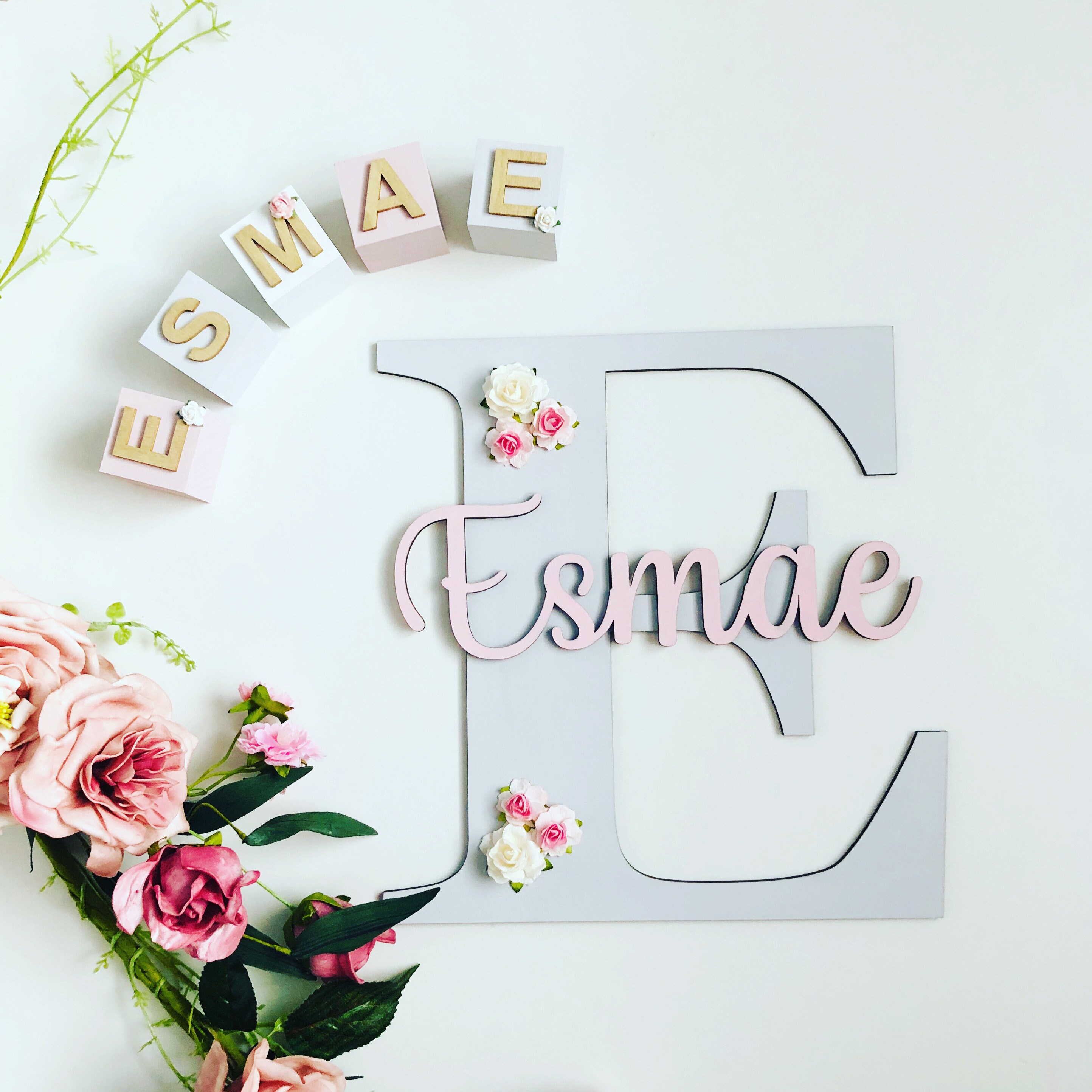 Girls Nursery Personalised Wall Letter Wooden wall name Etsy