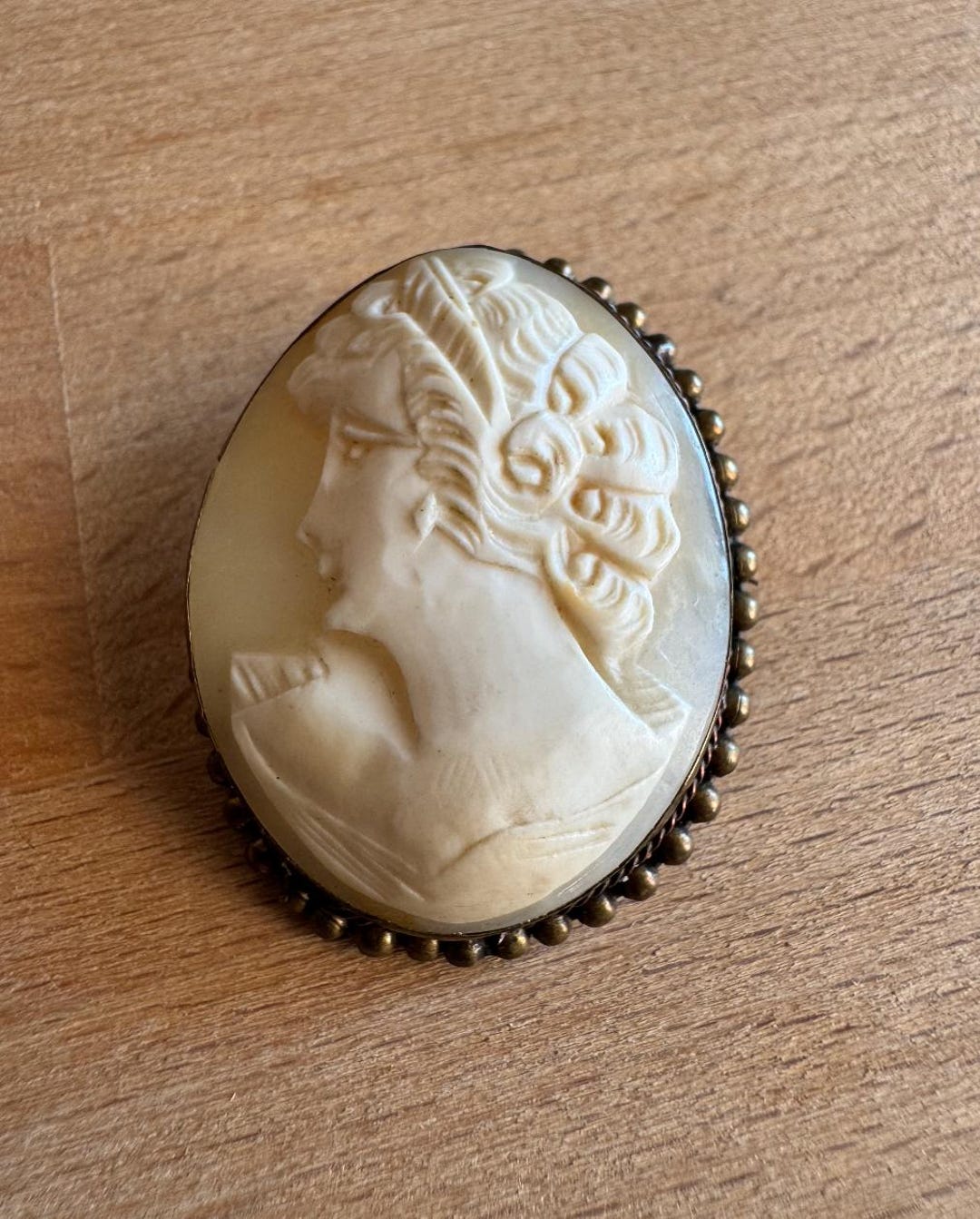 Antique Italian Conch Shell Cameo Brooch Pendant: Hand-carved Vintage ...