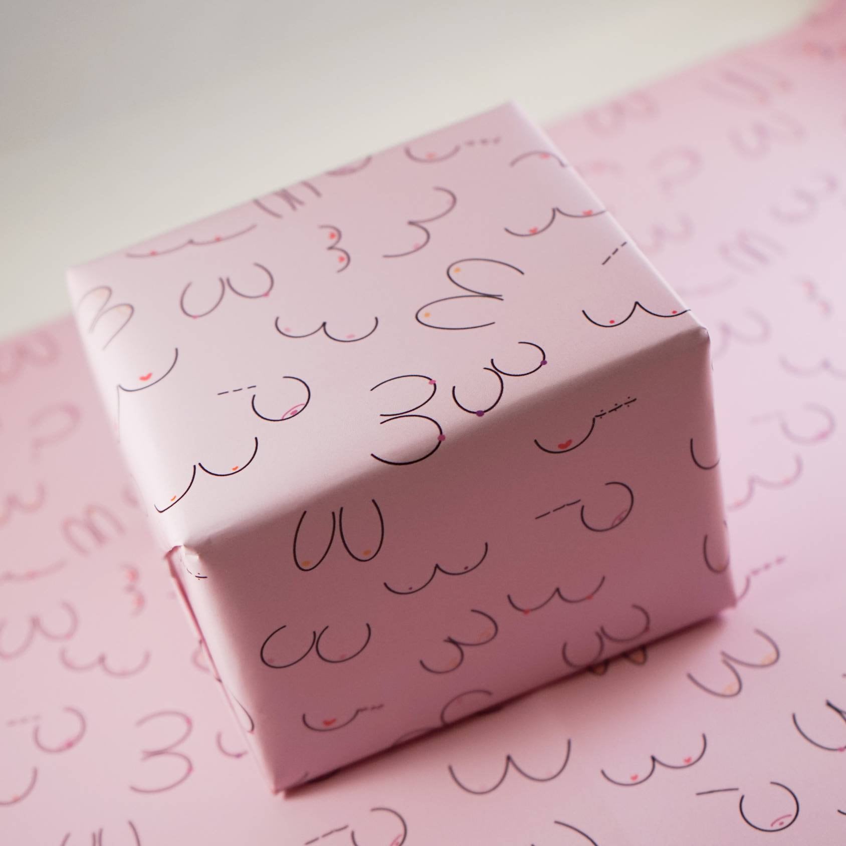 Wrapping Paper With Breasts Boobs Breasts Motif Paper Paper Etsy