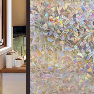 Rollo de película para ventanas con forma de arcoíris, calcomanías para atrapar el sol, calcomanías decorativas autoadhesivas para ventanas, rollo de película de vinilo para privacidad, arcoíris en las paredes