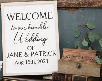 Wedding Entry sign vinyl decal, customizable sticker for mirror, frame or wall, reception entrance sign