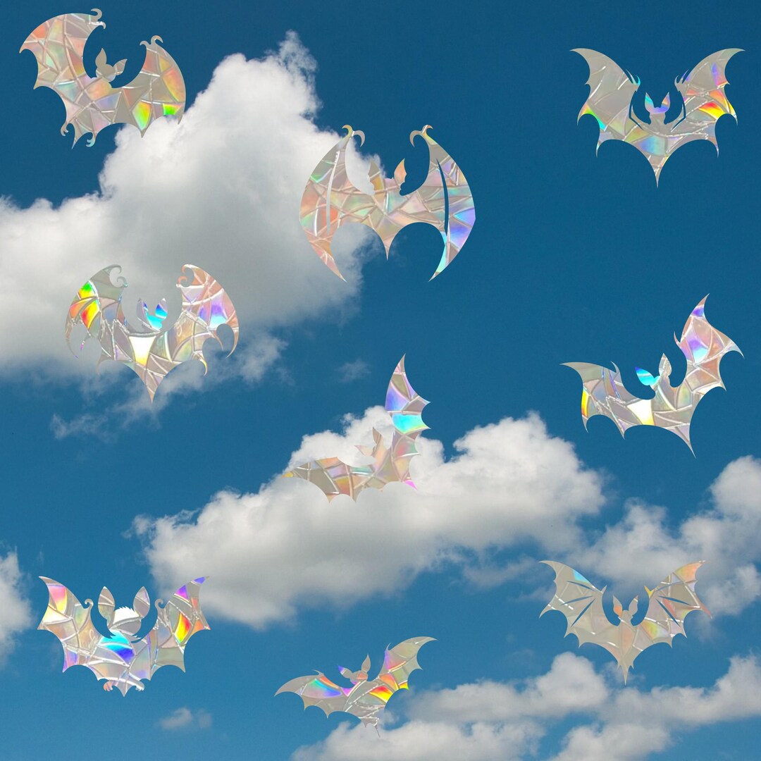 10 Bats Suncatcher Sticker, Bat Rainbow Maker Decal, Halloween ...