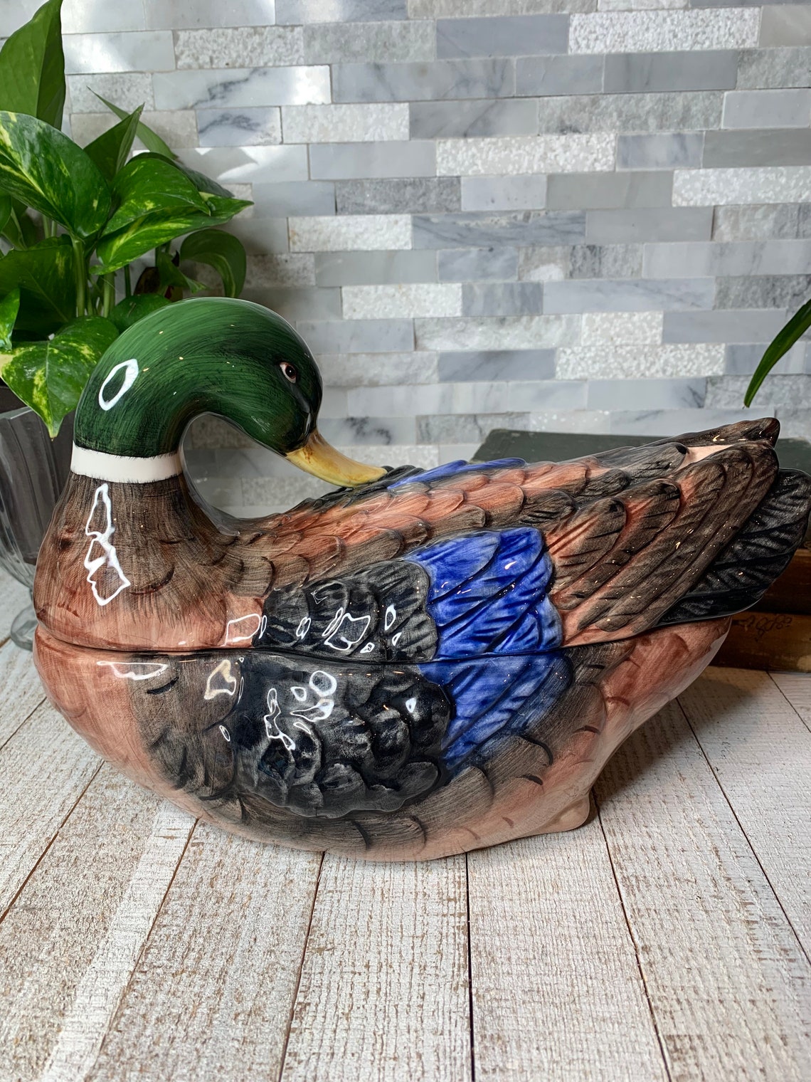 Spode Harvest collection Duck mallard cookie candy jar 12 Etsy