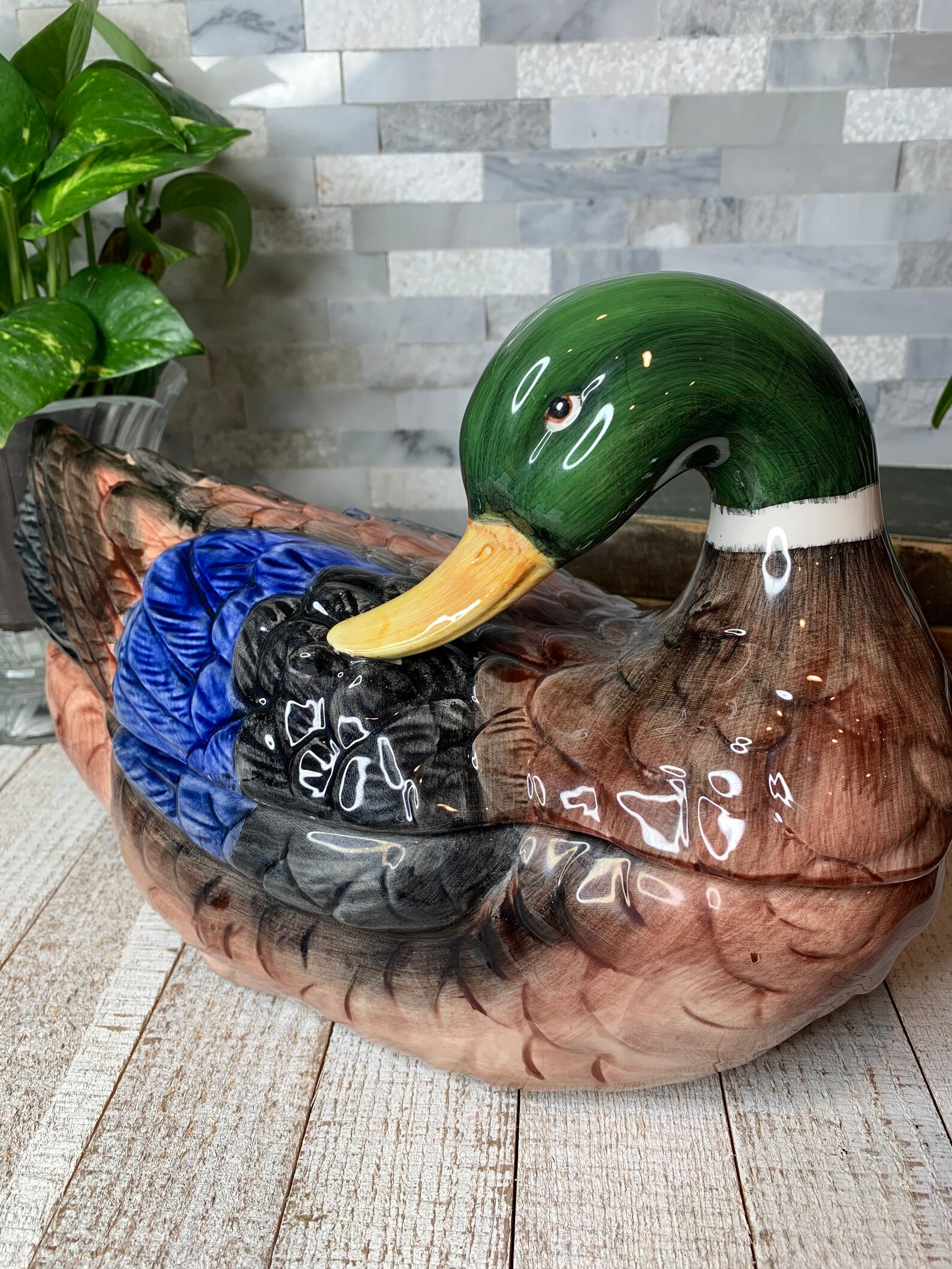 Spode Harvest collection Duck mallard cookie candy jar 12 Etsy