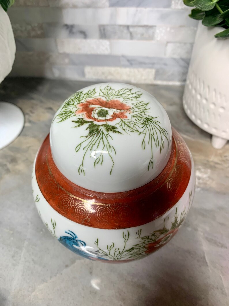 Vintage 1950s Japanese Genuine Kutani Peacock Ginger Jar Etsy