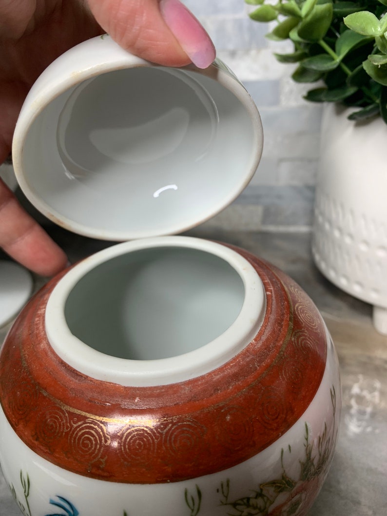 Vintage 1950s Japanese Genuine Kutani Peacock Ginger Jar Etsy