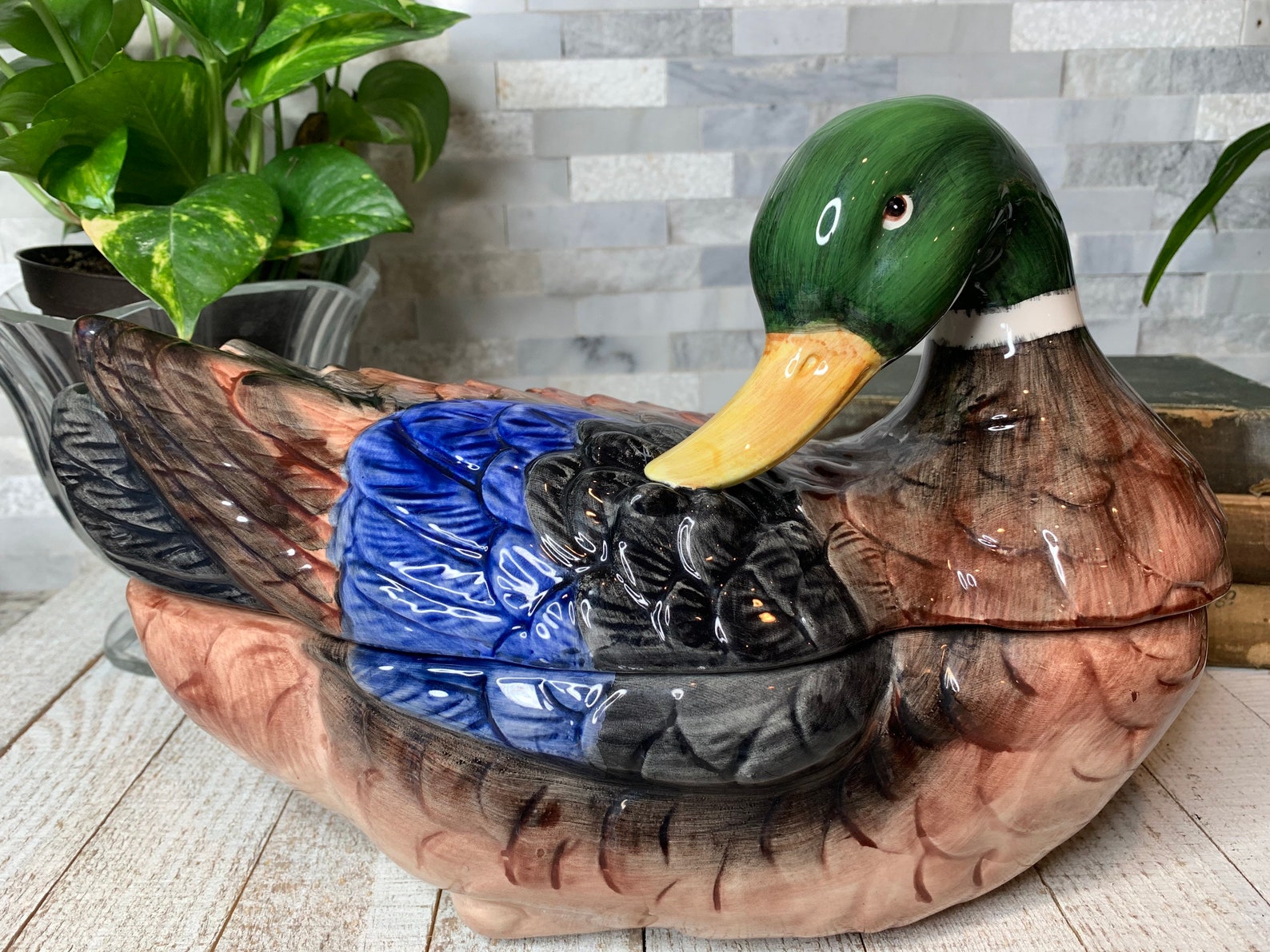 Spode Harvest collection Duck mallard cookie candy jar 12 Etsy