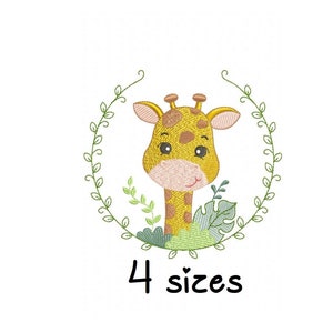 Giraffe Plants embroidery designs, Animals embroidery design machine, zoo embroidery pattern file, instant download, baby embroidery design