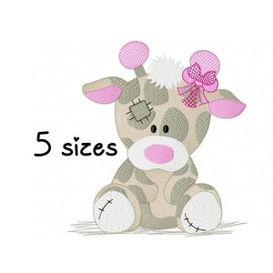 Giraffe Girl Patchwork embroidery design, animals embroidery design machine, baby embroidery pattern, file instant download, baby design