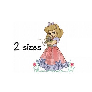 Cinderella Baby embroidery design, Princess embroidery design machine, Girl embroidery pattern file instant download baby embroidery design