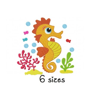 Sea Horse embroidery design, animals embroidery design machine, newborn embroidery pattern file instant download, baby embroidery design