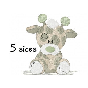 Giraffe Boy Patchwork embroidery design, animals embroidery design machine, baby embroidery pattern, file instant download, baby design