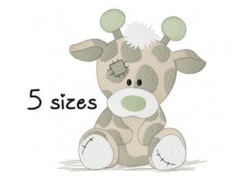 Giraffe Boy Patchwork embroidery design, animals embroidery design machine, baby embroidery pattern, file instant download, baby design