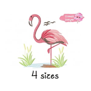 Flamingo Realist embroidery design, animals embroidery design machine, baby embroidery pattern file instant download, Newborn embroidery