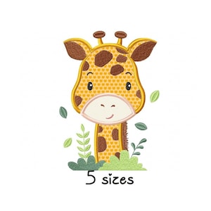 Giraffe Applique embroidery designs, Animal embroidery design machine, zoo embroidery pattern file, instant download, baby embroidery design