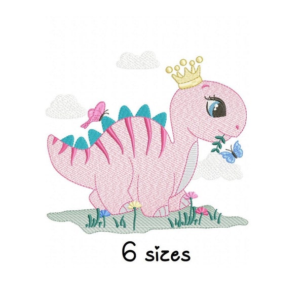 Cute Dino embroidery design, newborn embroidery design machine, girl embroidery pattern, file instant download, baby embroidery, baby design