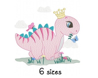 Cute Dino embroidery design, newborn embroidery design machine, girl embroidery pattern, file instant download, baby embroidery, baby design