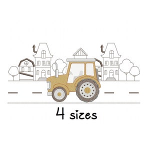 Cute Tractor embroidery designs, boys embroidery design machine, vehicles embroidery pattern file, instant download, baby embroidery design