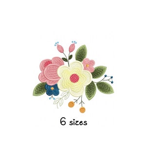 Cute Flowers embroidery designs Bouquet embroidery design machine floral embroidery pattern file instant download towel embroidery design