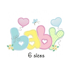Baby Applique embroidery designs, Cute embroidery design machine, Newborn embroidery pattern, file instant download, Baby design