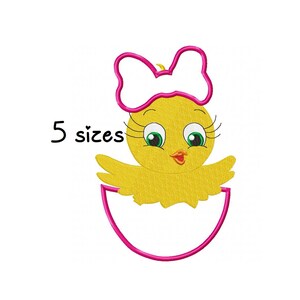 Cute Chick Girl embroidery design animals embroidery design machine, farm embroidery pattern, file instant download, baby embroidery