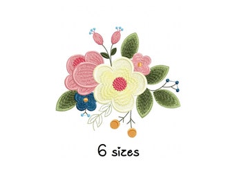 Cute Flowers embroidery designs Bouquet embroidery design machine floral embroidery pattern file instant download towel embroidery design