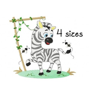 Zebra Boy bee embroidery design, animals embroidery design machine, baby embroidery pattern, file instant download, baby embroidery design