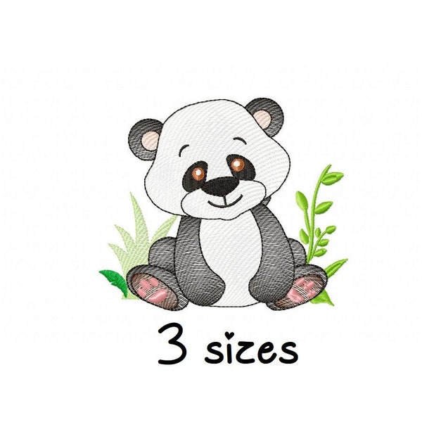 Cute Panda embroidery design, animals embroidery design machine, Safari embroidery pattern, file instant download, baby embroidery