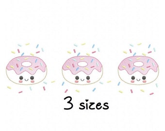 Trio Donuts embroidery design, Baby embroidery design machine, newborn embroidery pattern, file instant download, candy embroidery