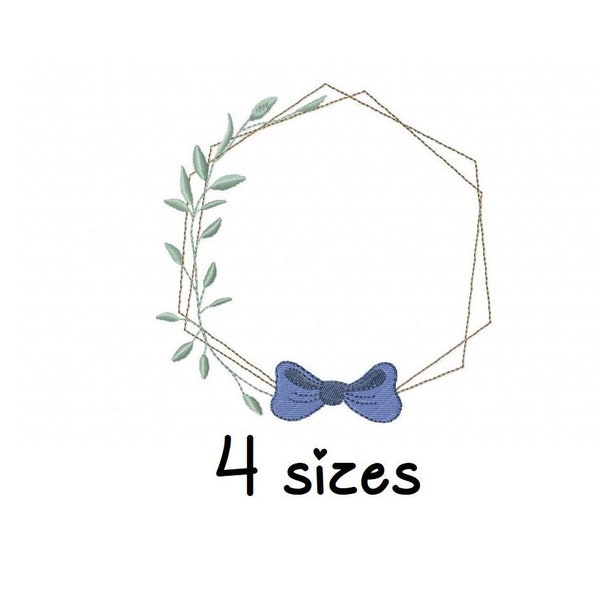 Stickmuster für Krawatten mit Rahmen, Stickmuster für Maschinen mit Rahmen, Stickmuster mit Blumenmuster, Datei zum sofortigen Download, Stickmuster für Handtücher