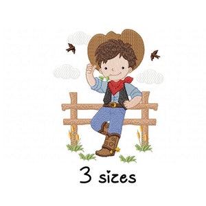 Cowboy Farm embroidery design, boy embroidery design machine, Newborn embroidery pattern, file instant download, baby embroidery design