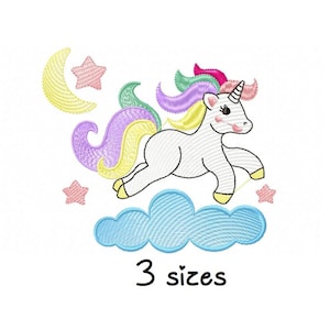 Einhorn Stickdatei Baby Stickdatei Maschinenstickerei Neugeborenen Stickmuster Datei Sofort Download Baby Füllstich Magisches Design