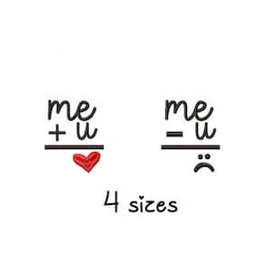 Me and You embroidery designs, Valentines day embroidery design machine, instant download, Couple embroidery, Love embroidery design