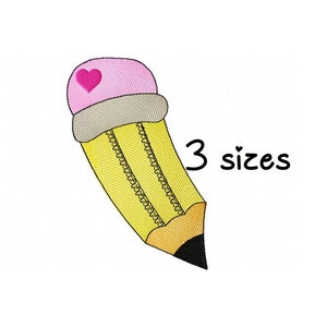 Cute Pencil embroidery design, Student embroidery design machine, Kids embroidery pattern, file instant download, School embroidery design