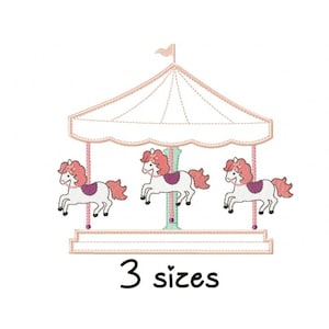 Carousel Girl embroidery design, Baby embroidery design machine, newborn embroidery pattern, file instant download, toys embroidery design