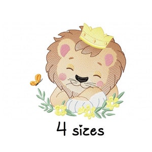 Lovely Lion King embroidery designs, Animal embroidery design machine, zoo embroidery pattern file, instant download, baby embroidery design