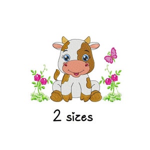 Cute Cow Baby embroidery design kitchen embroidery design machine towel embroidery pattern file instant download Animals embroidery design