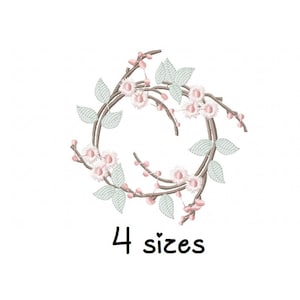 Frame Flowers embroidery designs, frame embroidery design machine, floral embroidery pattern, file instant download, towel embroidery design