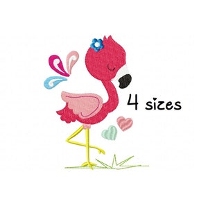 Cute Flamingo embroidery design, animals embroidery design machine, baby embroidery pattern file instant download, Newbornembroidery desgin