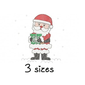 Santa Claus Gift embroidery design, Christmas embroidery design machine, Kids embroidery pattern, file instant download, Xmas embroidery