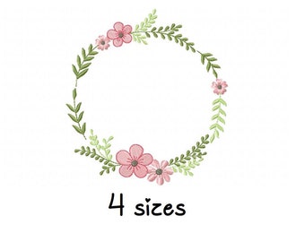 Frame Flowers embroidery designs frame embroidery design machine floral embroidery pattern file instant download towel embroidery design