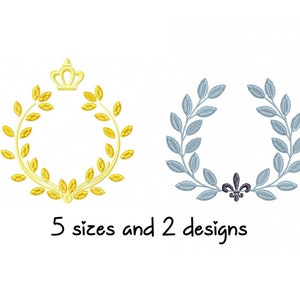 2 Frames embroidery design frames embroidery design machine crown embroidery pattern file instant download baby embroidery design