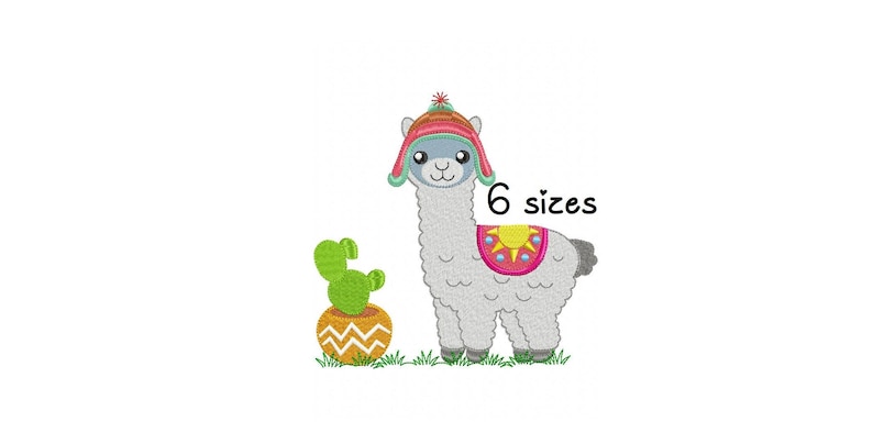 Llama embroidery design animal embroidery design machine | Etsy