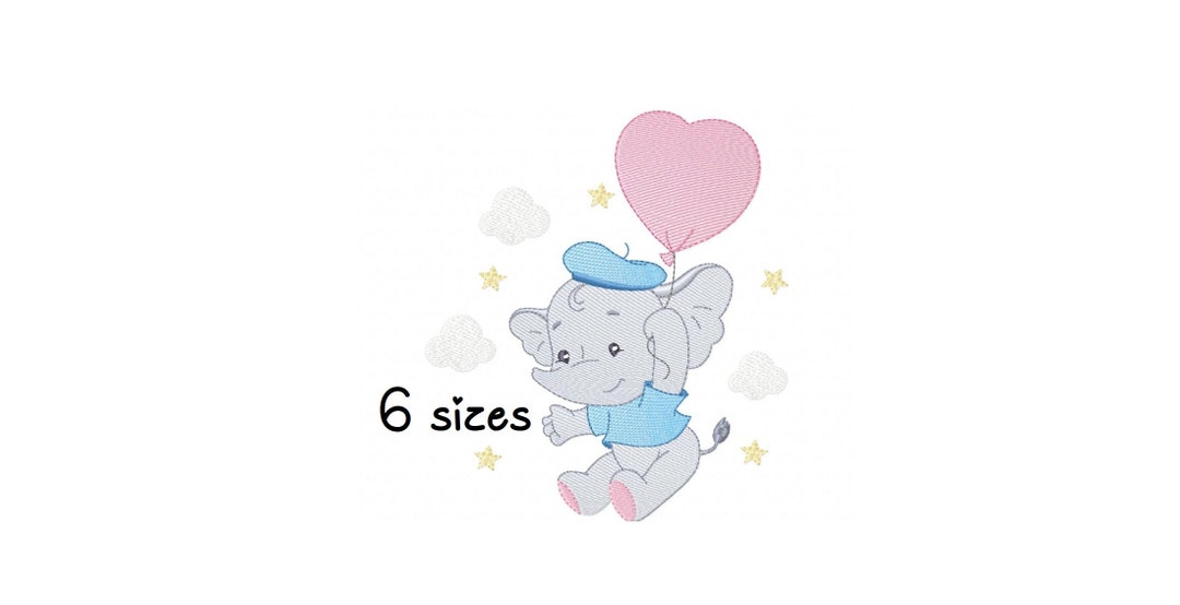 Elephant Blue Embroidery Design, Baby Embroidery Design Machine ...