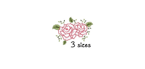 Rosas Applique diseños de bordado flores bordado máquina de - Etsy México