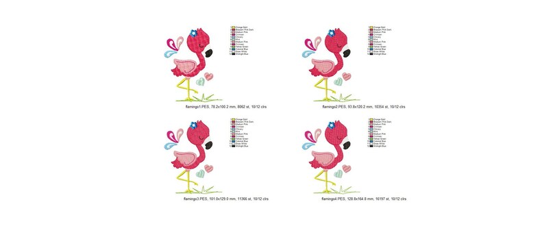 Cute Flamingo embroidery design baby embroidery pattern file instant download animals embroidery design machine Newbornembroidery desgin