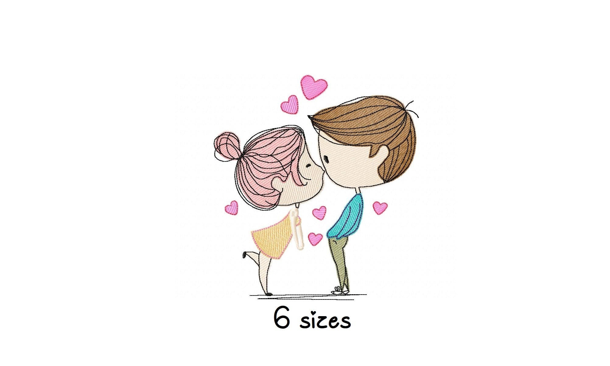 Cute couple embroidery design love embroidery design machine  etsy Cute couple embroidery design love embroidery design machine  etsy