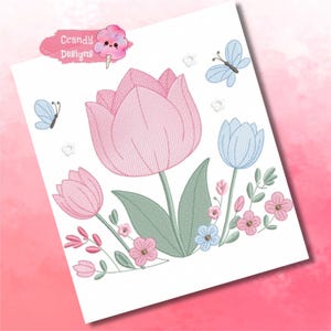 Flower butterfly embroidery designs, towel embroidery design machine, floral embroidery pattern, file instant download, frame embroidery