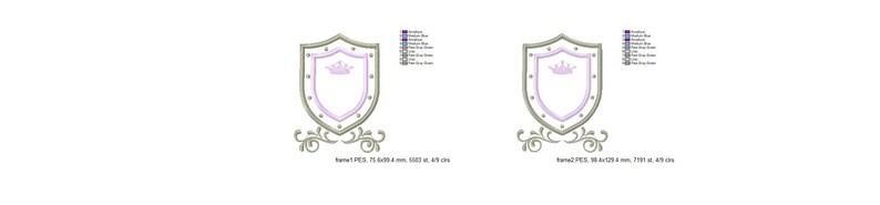 Shied Frame embroidery designs frame embroidery design machine Crown embroidery pattern file instant download baby embroidery design